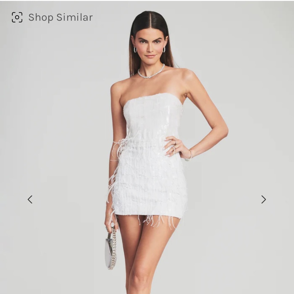 Retrofete White Strapless Mini Dress